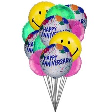 Ballons anniversaire Smiley (6 Ballons Latex and 3-Mylar)