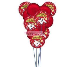 Ballons joyeux anniversaire avec la couleur de l'amour (Ballons 6-Mylar et 6-Latex)