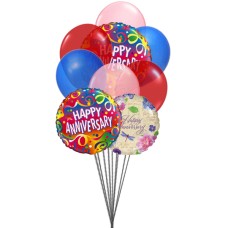 Bouquet de "Happy Anniversary" (6 ballons en latex et 6-Mylar)