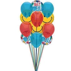 Ballons smiley Getwell (Ballons 6-Mylar et 6-Latex)
