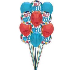Get well Bientôt ballons (ballons 6-Mylar and 6-Latex)