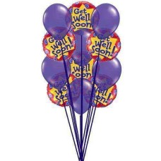 Purply getwell ballons (ballons 6-Mylar et 6-Latex)