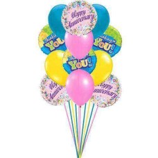 Réflexion sur les ballons d'anniversaire (6-Mylar et 6 ballons en latex)