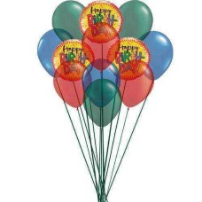 Bouquet of best birthday balloons (6-Mylar and 6 Latex Balloons)