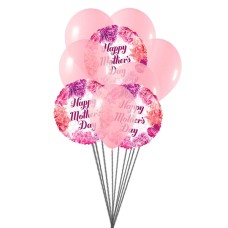 Bouquet de ballons "Souhaits de fête des mères" (3 ballons en latex et 3 ballons en mylar)