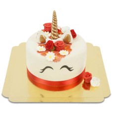 Gâteau Licorne Rouge (Petit (12 Parties))