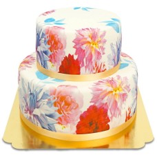 Gâteau de fleurs de luxe à 2 étages