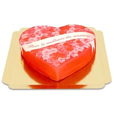 Cake "For the best of Moms" - heart-shaped (Medium ((25×24 cm)10 slices))
