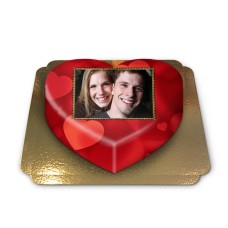 Heart-Shaped Heart Photo-Cake (Medium ((25×24 cm)10 slices))