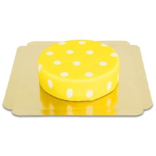 Yellow Cake with White Dots (Small (18 cm(6-8 slices)))