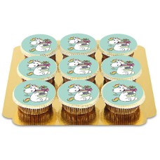 9 Cupcakes Licorne - Vert