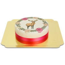 Deer cake and its flower crown (Small (18 cm(6-8 slices)))