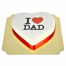 "I love Dad" Heart Cake (Medium ((25×24 cm) 10 slices))