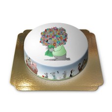 Mouse cake with bouquet of flowers (Small (18 cm (6-8 slices)))