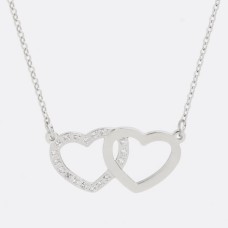 Pendentif double cœur en acier inoxydable