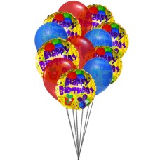 Ballons d'anniversaire Colorfull (6 Ballons Mylar)