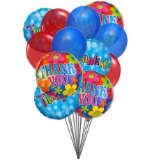 Bouquet de ballons "MERCI" (6 ballons latex et 3 ballons Mylar)