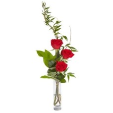 3 roses dans un vase
