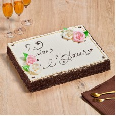 Inscription crème décorée (rectangle)