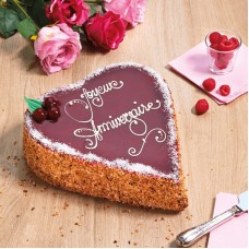 Coeur de framboise décoré