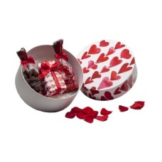 Boîte à chapeau coeurs rouges 1