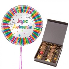 Ballon d'anniversaire et chocolats (350G)