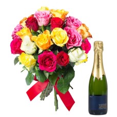 Roses et Champagne (20 Roses)