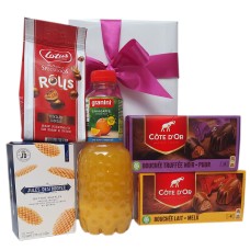 Coffret cadeau belge sans alcool avec chocolat belge