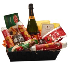 Panier cadeau belge avec Veuve Clicquot en cadeau