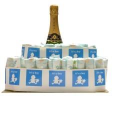 Pamper Cake C'est un garçon avec du champagne