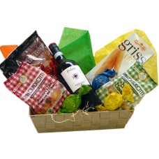 Panier-cadeau italien-espagnol avec du vin italien