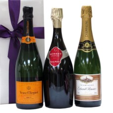 Trio de bulles Veuve Clicquot Gosset et E. Roussin