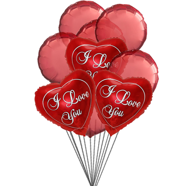 Aimez-vous Balloon Bouquet (Ballons 6-Mylar and 6-Latex)