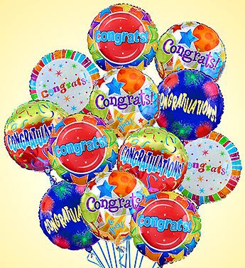 Air-Rangement® - Ballons Mylar Félicitations (12 Mylar)