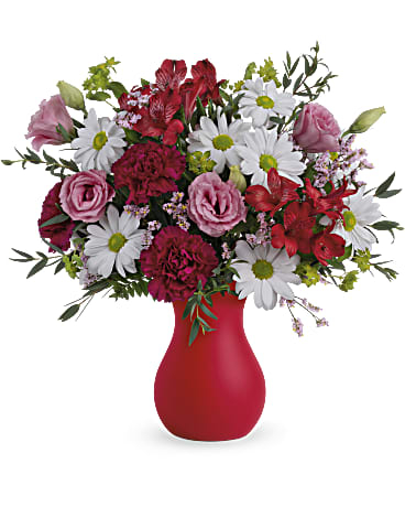 Embrassé avec un bouquet cramoisi (standard)