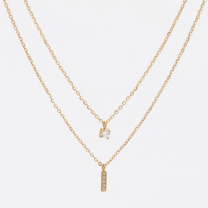 Double pendentif en acier inoxydable
