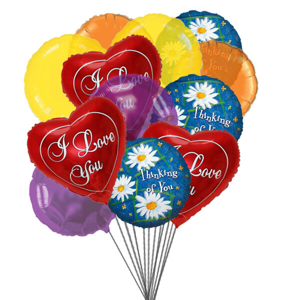Bouquet de ballons pensifs (6 ballons Mylar)