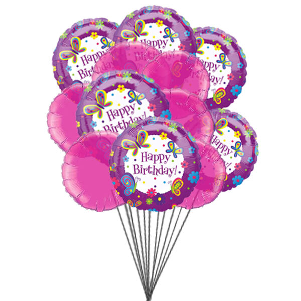 Acclamations de ballons d'anniversaire colorés (6 ballons Mylar)
