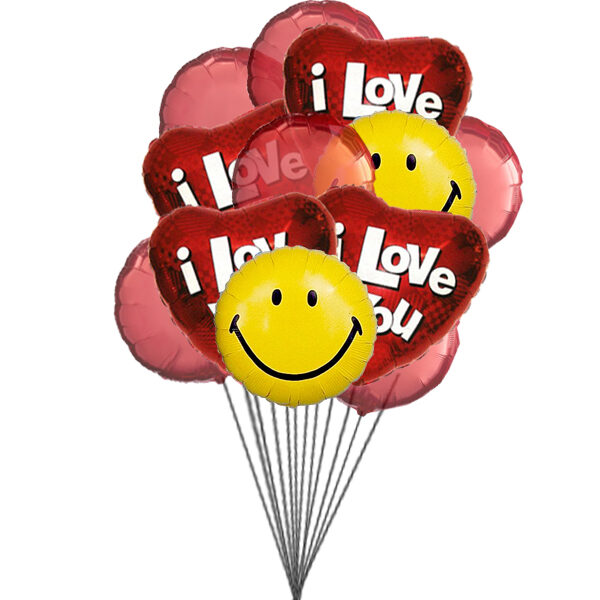 Ballons Coeurs Sparkling (6 Ballons Latex and 3-Mylar)