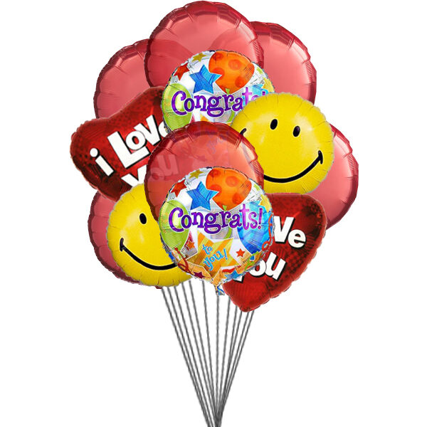 Love and Smile Balloons (6 ballons Mylar)