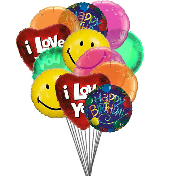 Ballons de fête d'anniversaire pleins d'amour, de sourire et de souhaits (6 ballons en latex et 3-Mylar)