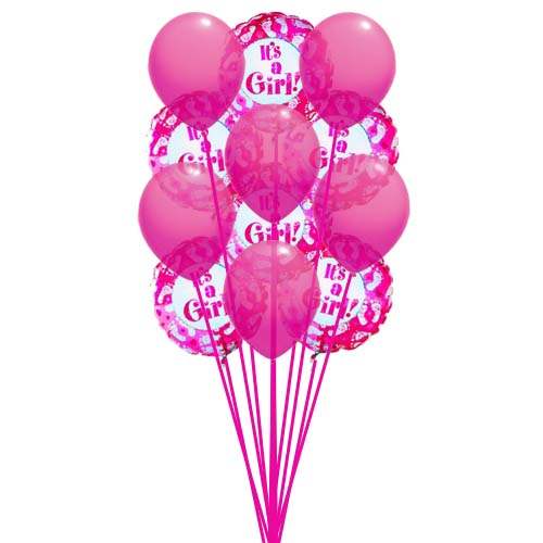Ballons rosâtres (3 ballons en latex et 3 ballons en mylar)