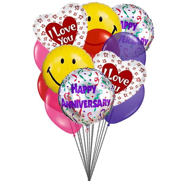 Je t'aime ballons anniversaire (6 Ballons Mylar)