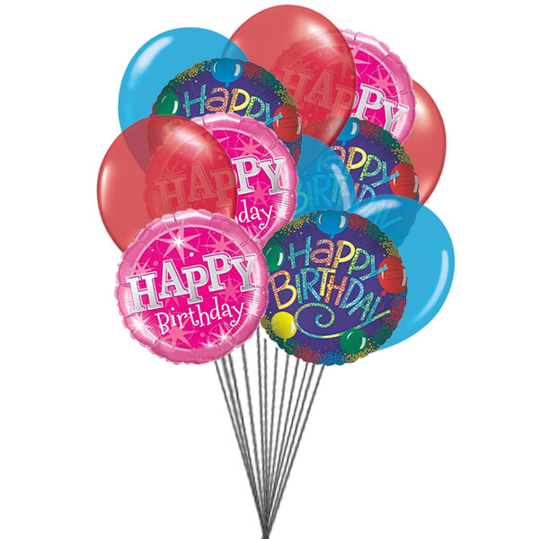 Ballons de voeux d'anniversaire (6 mylar et 6 ballons en latex)