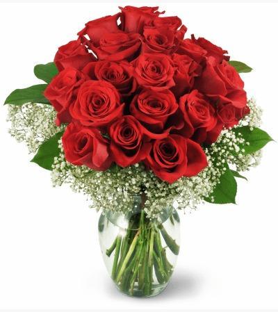 Vase 24 Roses Rouges
