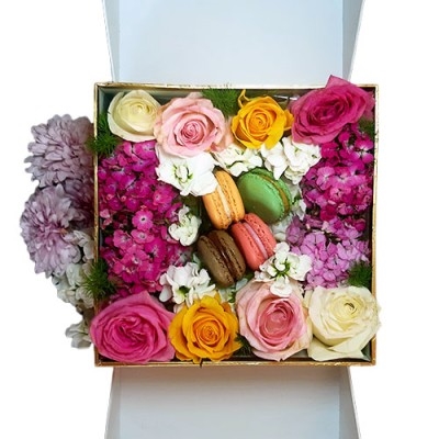 Belle boîte de fleurs