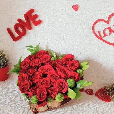 Amour coeur roses
