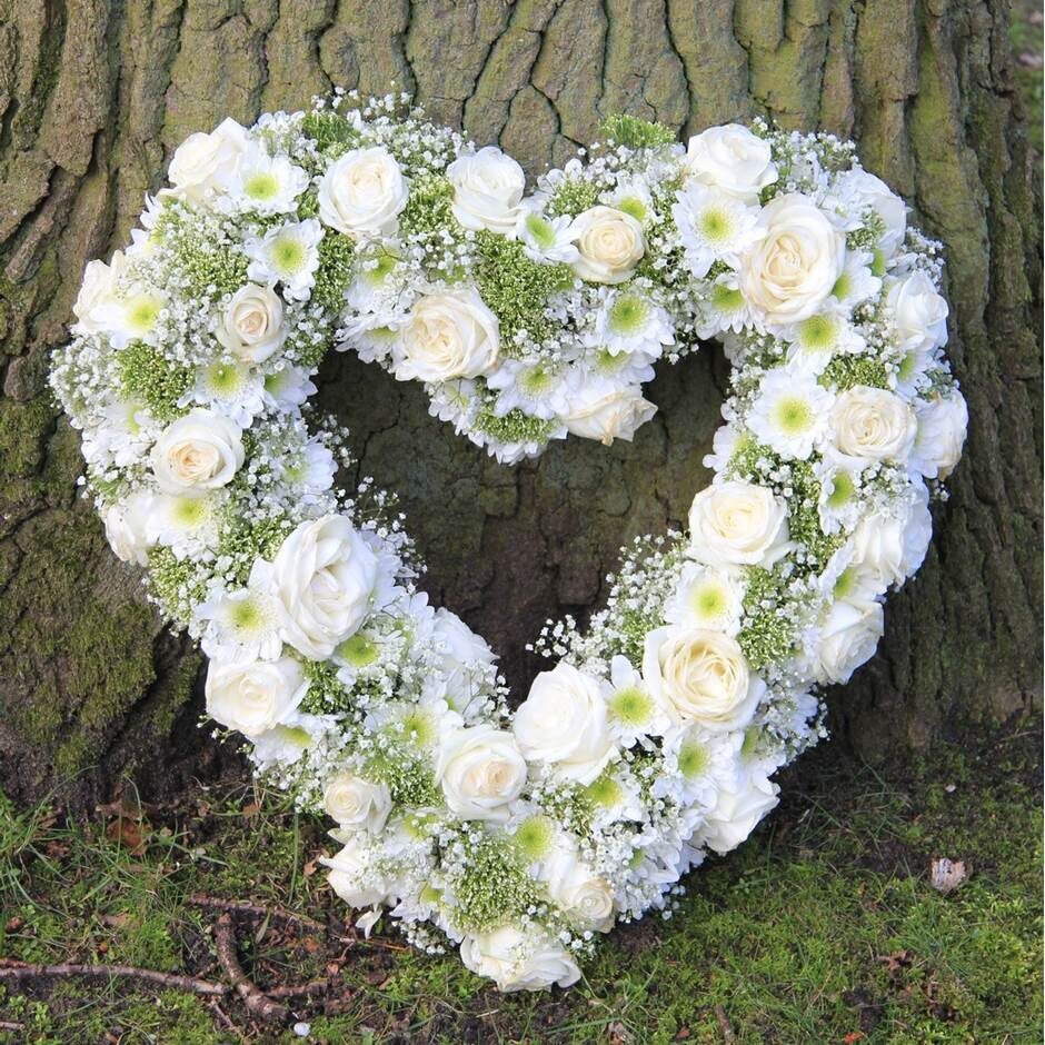Coeur de deuil blanc
