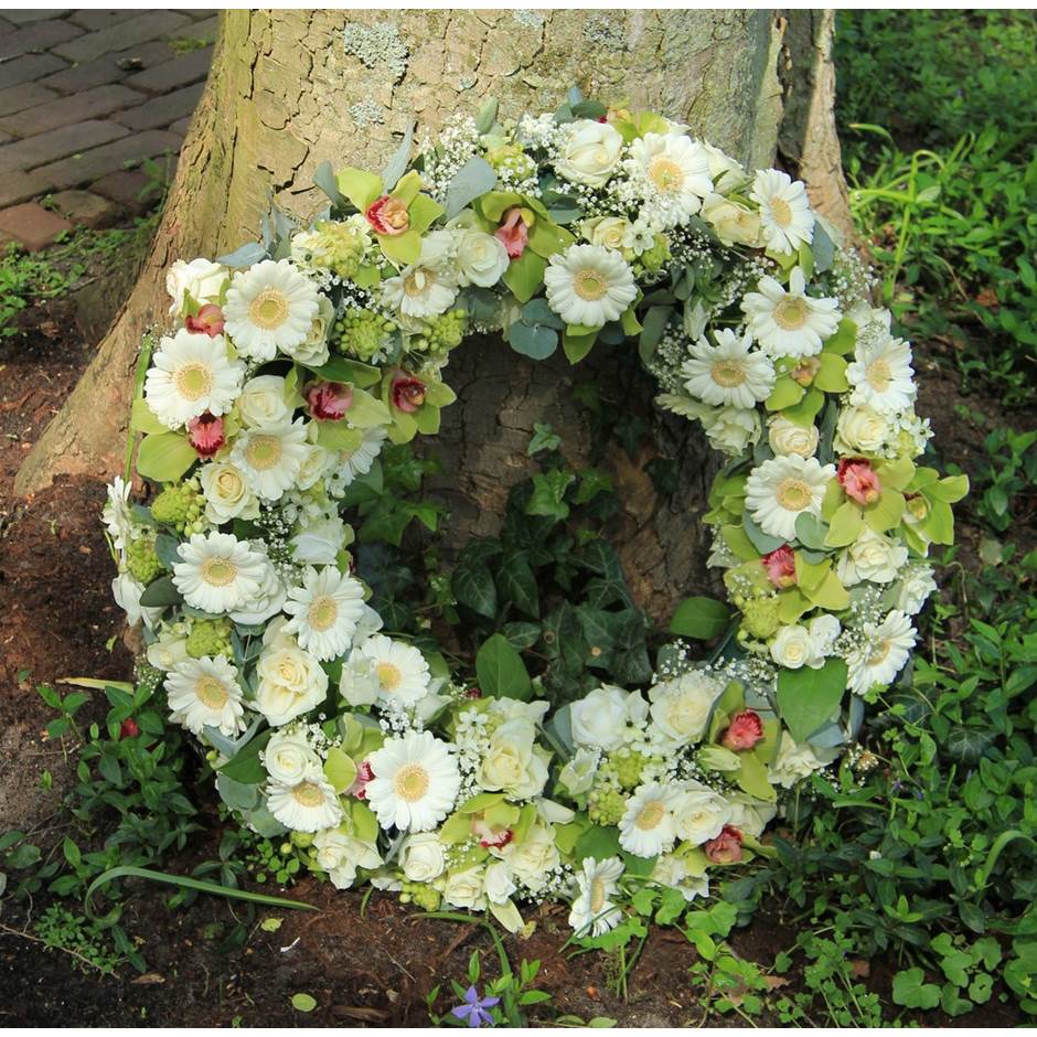 Couronne mortuaire blanche