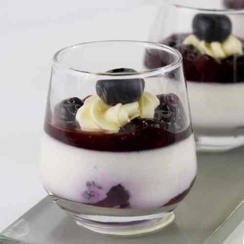 Mousse au chocolat blanc aux bleuets (6 pqt)